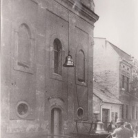 Snímanie zvonov z kostola v Trenčíne počas 1. SV