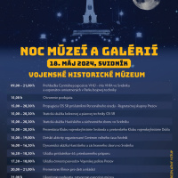 Plagát Noc múzeí a galérií vo VHM Svidník 18.5.2024